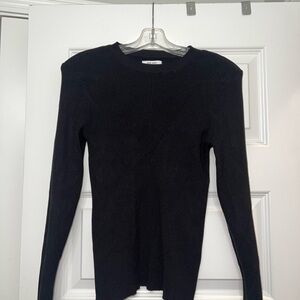 Nine West Ribbed Long Sleeve Top – Size M)